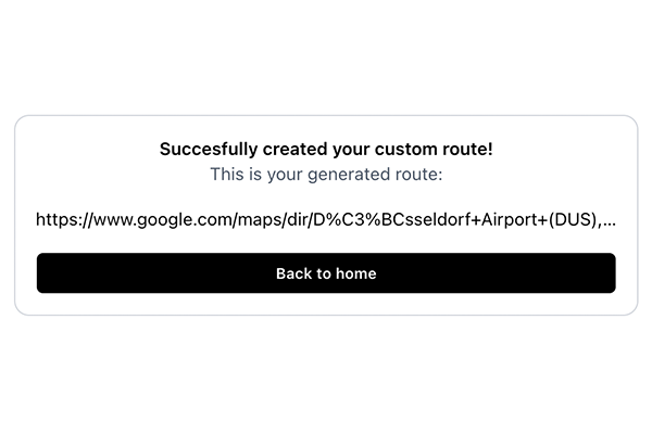Result after submitting the form